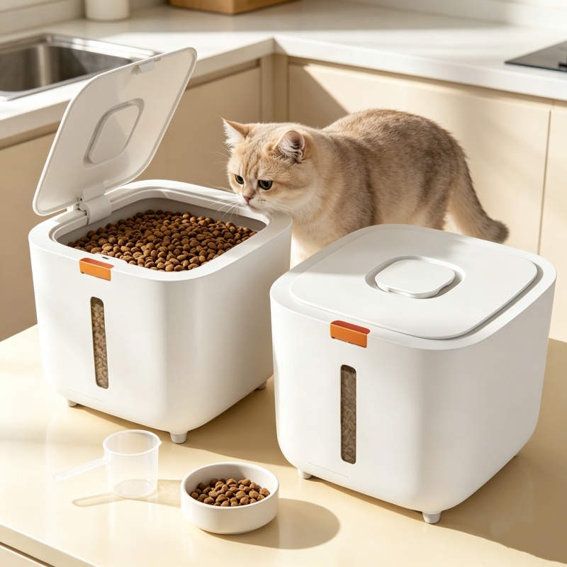 Food Storage With Dividers - 5/7KG Pet Food Storage Box, Sealed