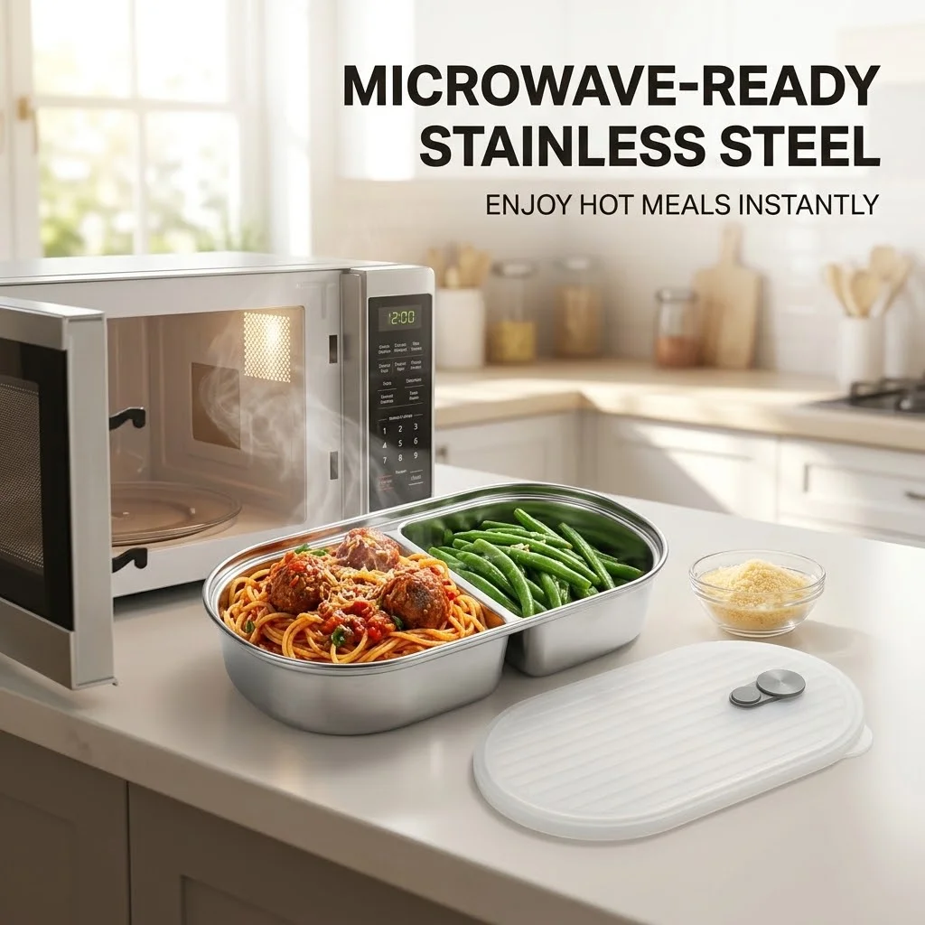 Microwavable 304 Stainless Ste - Food Storage With Dividers recension och pris
