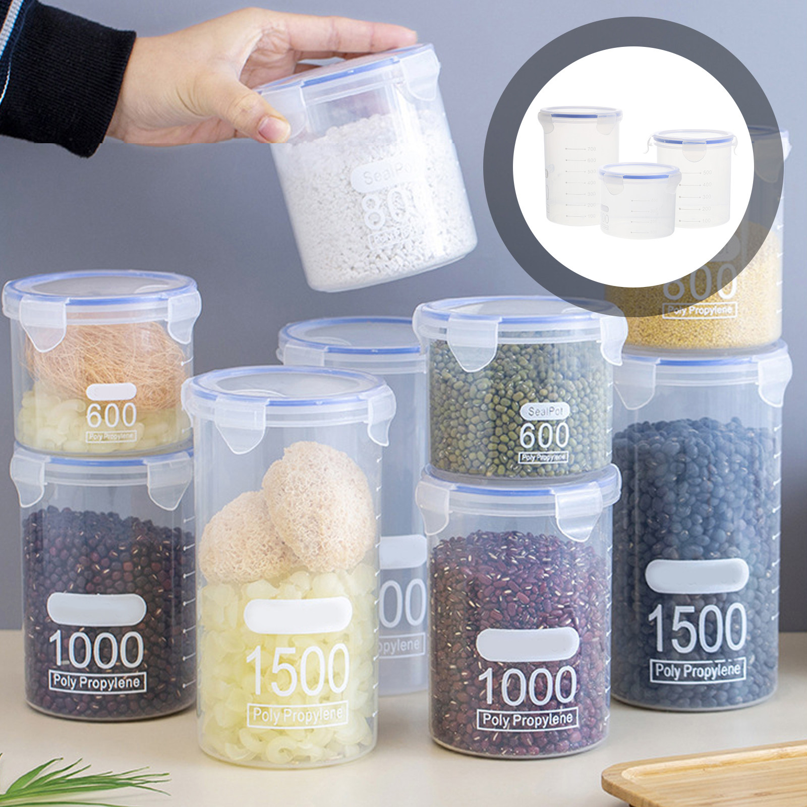 Airtight Food Storage Jars 6 P - Food Storage Containers recension och pris