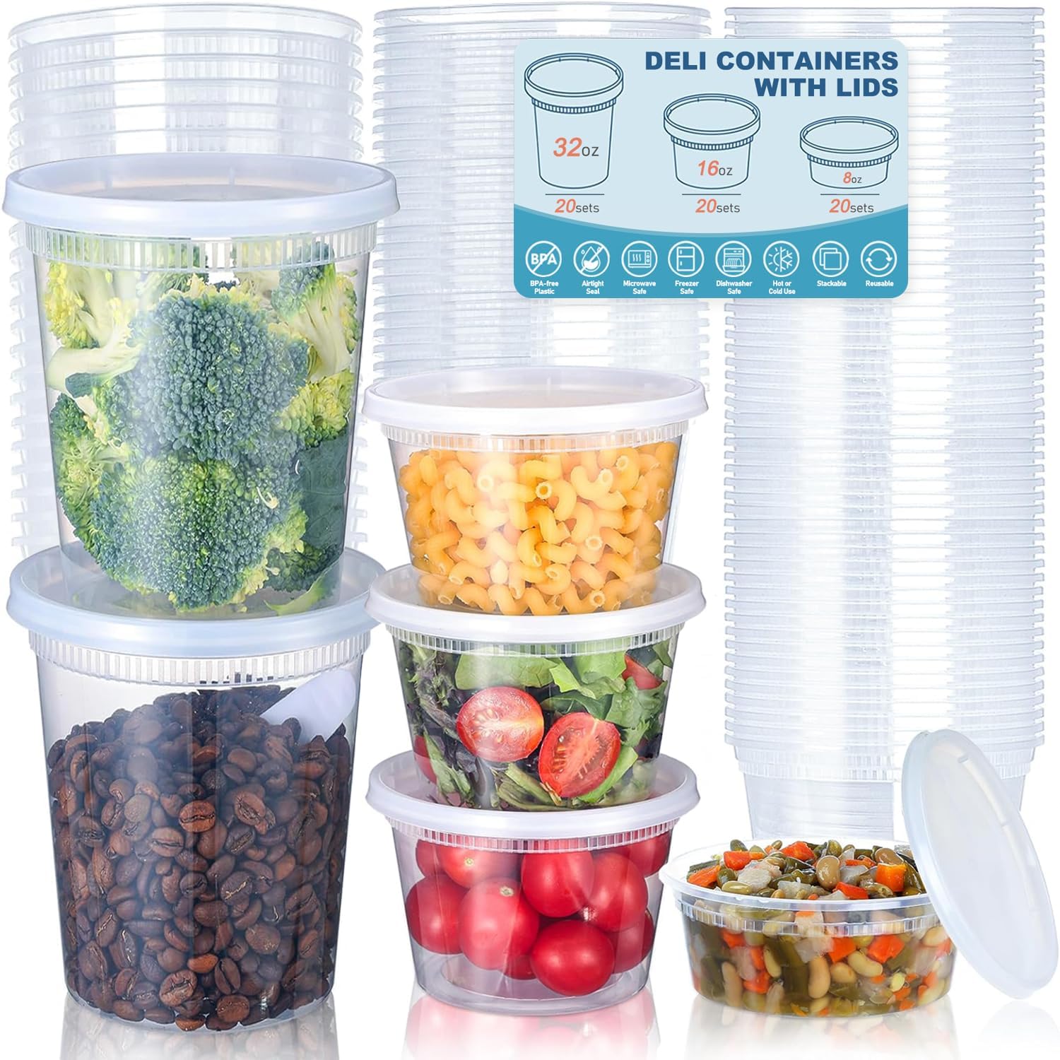 24pcs Deli Food Storage Contai - Food Storage Meals recension och pris
